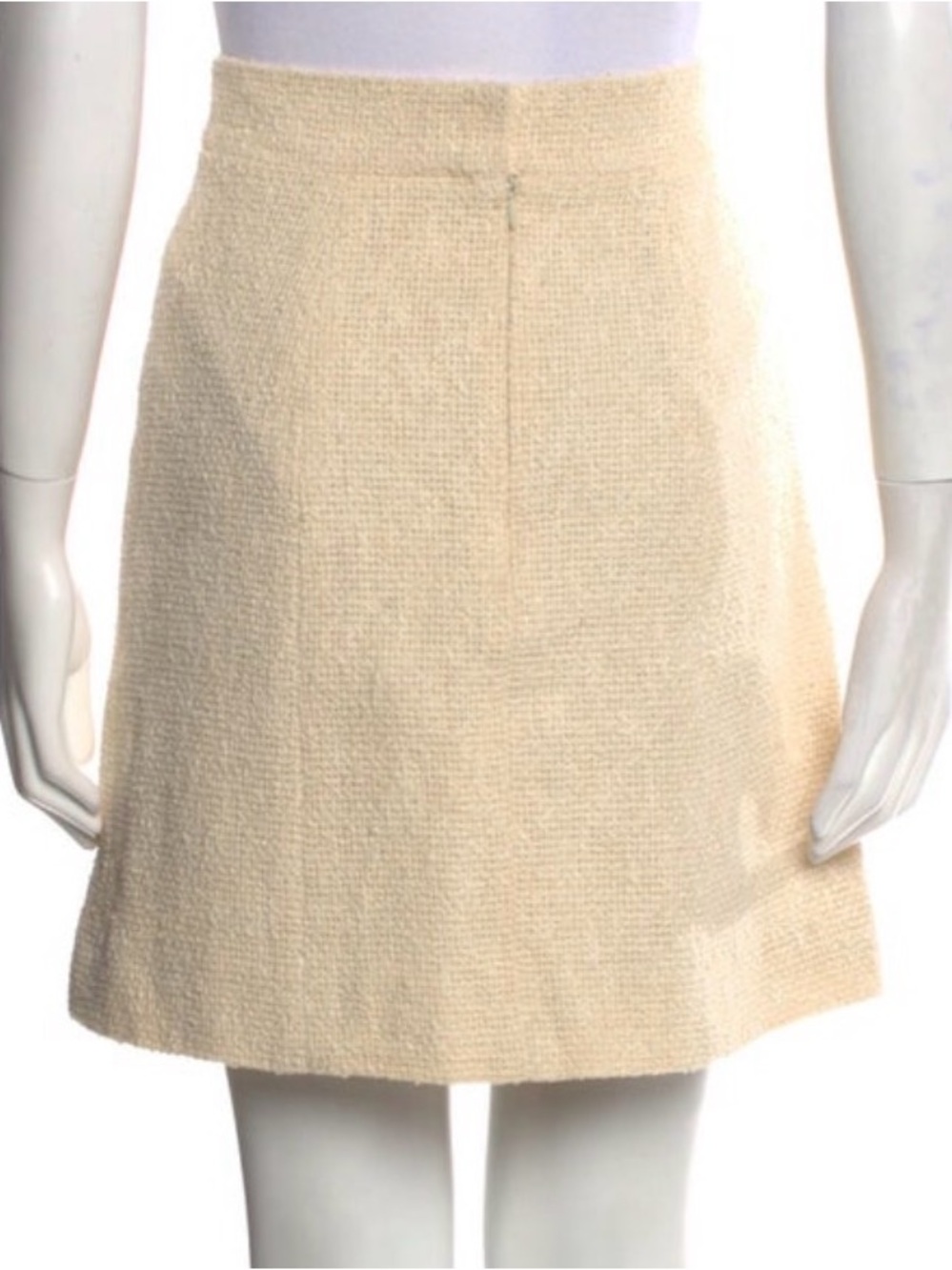 CHANEL Cream Textured Mini Skirt - Picture 3 of 10